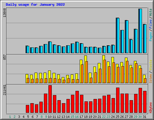 Daily usage for January 2022
