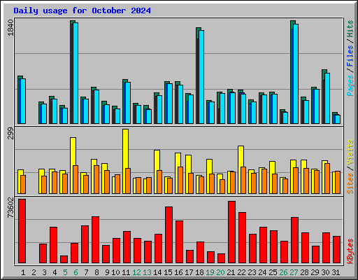 Daily usage for October 2024