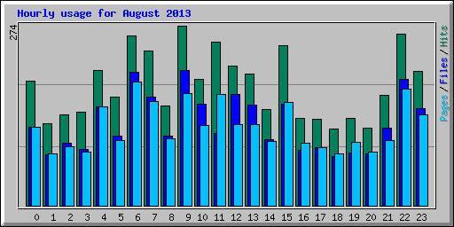 Hourly usage for August 2013