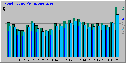 Hourly usage for August 2015