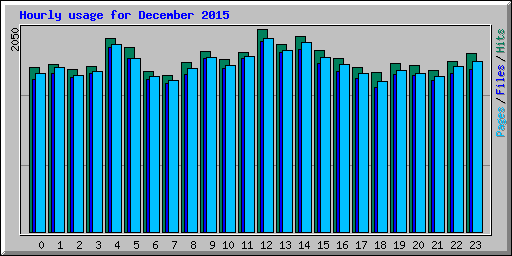 Hourly usage for December 2015