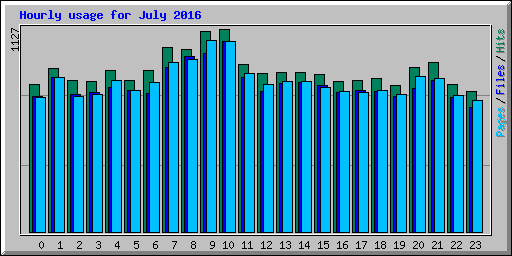 Hourly usage for July 2016