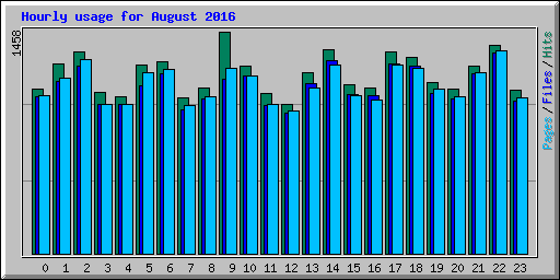 Hourly usage for August 2016