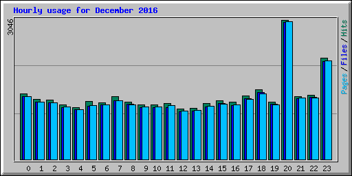 Hourly usage for December 2016