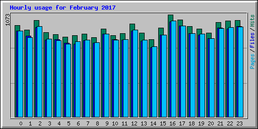 Hourly usage for February 2017