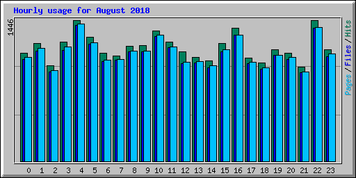 Hourly usage for August 2018