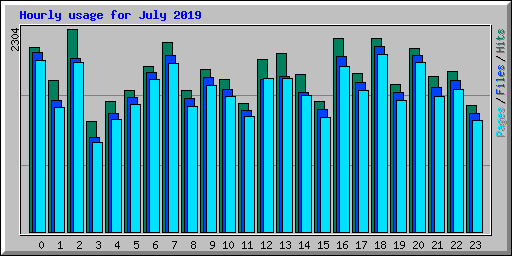 Hourly usage for July 2019