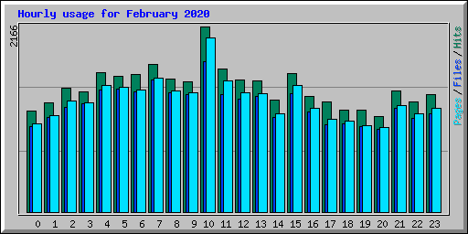 Hourly usage for February 2020