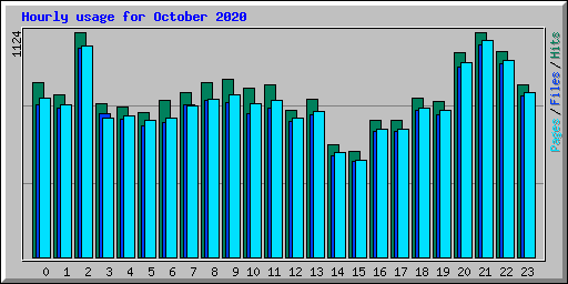 Hourly usage for October 2020