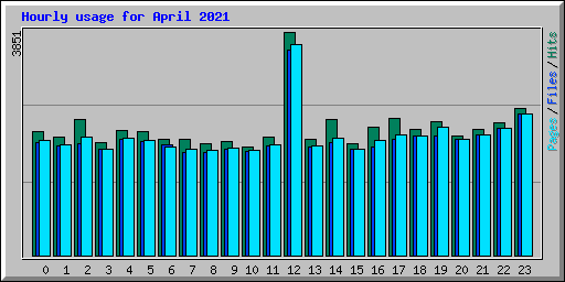 Hourly usage for April 2021