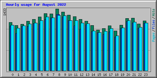 Hourly usage for August 2022