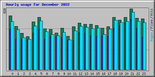 Hourly usage for December 2022