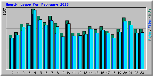 Hourly usage for February 2023