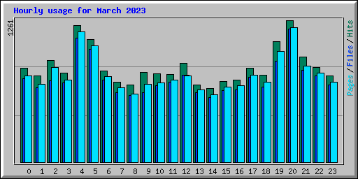 Hourly usage for March 2023